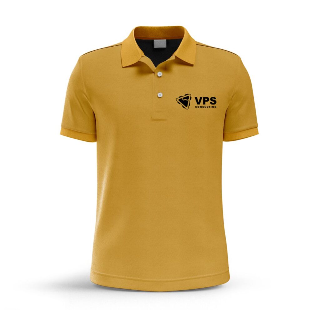 Polo manga corta color amarillo oscuro - Merchandising para empresas mineras - Diseño de Branding - Agencia de marketing digital en Lima